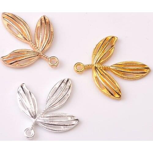 30 Pcs 24*28mm Alloy Leaf Charms Pendant Bridal Hair Accessories DIY Handmade Charms For Jewelry Making