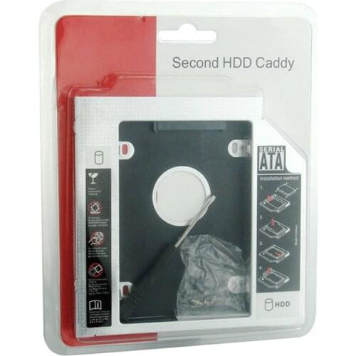 50PCS Second HDD Caddy SATA3.0 Aluminum Case Tray for 9.5mm Universal CD/DVD-ROM Macbook Mac Pro 13" 15" 17" Optical Bay