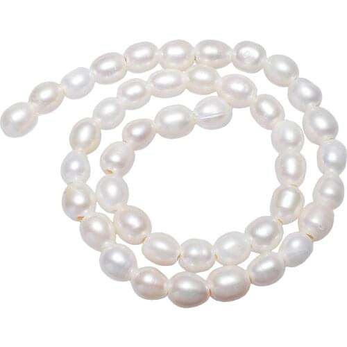 Cultured Potato Freshwater Pearl Beads Natural White 8-9mm Sold By Strand