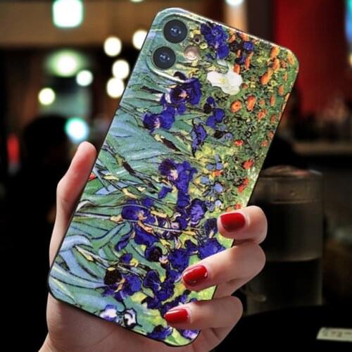Coque For iPhone 6 S 7 8 Plus SE 2020 XR X XS 11 Pro 12 Mini 12Pro Max Case Cover Art Emboss Cute Irises Flower Soft Phone Cases