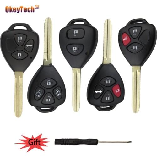 OkeyTech Remote Key Shell For Toyota Corolla Camry Reiz RAV4 Crown Avalon Venza Matrix Blank Replacement Fob Case TOY43 Blade