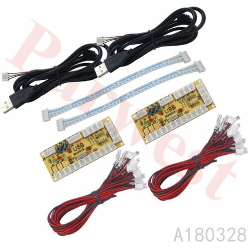 2pcs/Lot 2pin Zero Delay USB Encoder PC Joystick Button For MAME Fight Stick Controls DIY Arcade Game Kit Parts