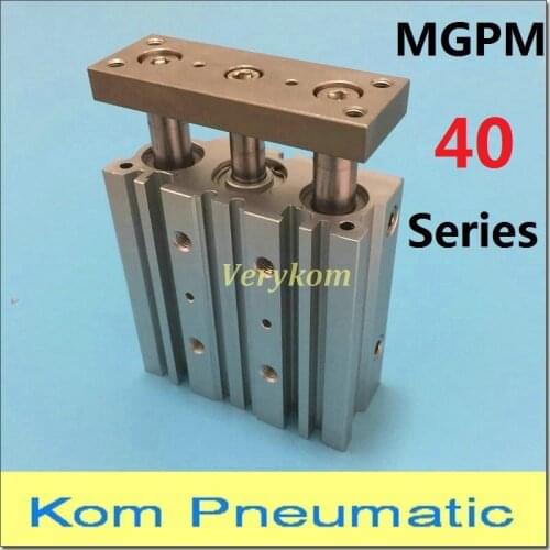 Fedex Free Shipping 1/8" Pneumatic 40mm Three Rod Magnetic Guide Cylinder 3 Piston MGPM40-10X20*25*30-100Z/75S/150 MGPM SMC Type