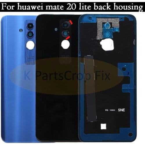 Huawei Mate 20 Lite Battery Cover Back Glass Panel Rear Door Housing Case For Huawei Mate 20lite Black housing Replacement