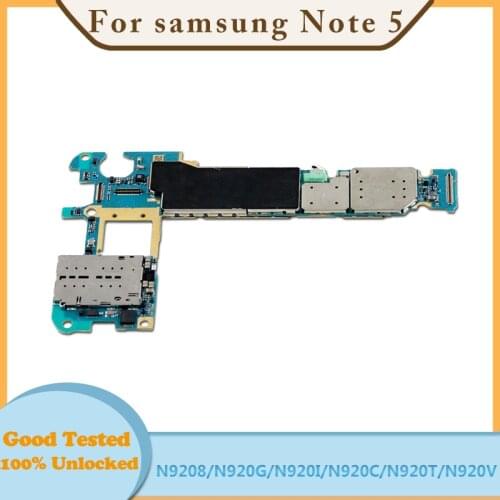 For Samsung Galaxy Note 5 Motherboard N9208 N920G N920I N920C/F N920T/A N920V,Good Tested Mainboard For Samsung Galaxy Note 5
