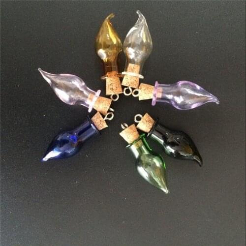 Mini Bottles Pendants Metal Loop Chillies Shape Cute Colors Bottles Wishing Gift Pendants Diy Jars Mix 7 Colors Free shipping