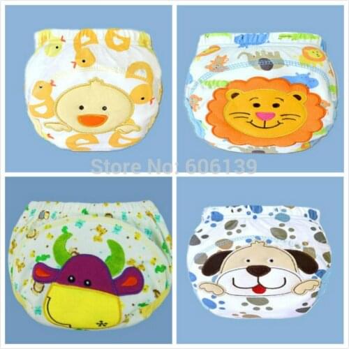 Diapers Reusable Nappies Cloth Diaper Washable Infants Children Baby Cotton Training Pants Panties Nappy Changing 4pcs/lot