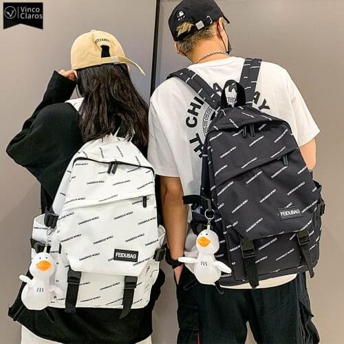 Fashion Lightweight School Backpacks for Girls Trend Brand Designer Womens Backpack Female Bag Teenagers Nylon Bookbag Unisex
