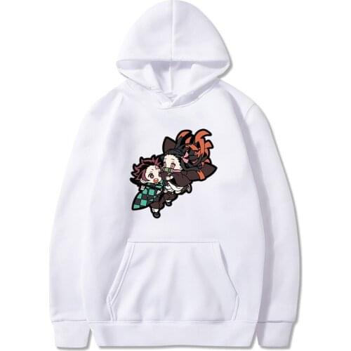 Fashion Japan Anime Demon Slayer Hoodies Funny Manga Kawaii Kamado Tanjirou And Friends Printed Pullover Sweatshirt Women Tops