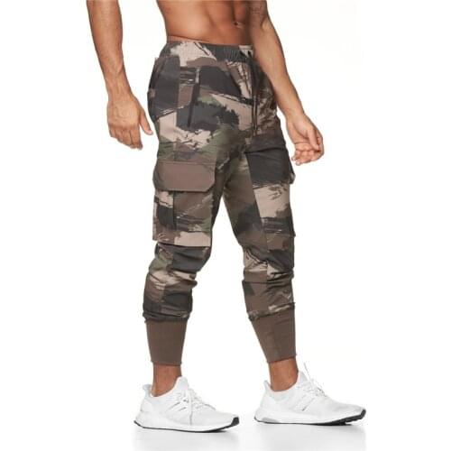 Mens Multifunctional Pocket Sweatpants Camouflage Pants Man Gyms Fitness Bodybuilding Joggers Workout Trousers Men Sweatpants