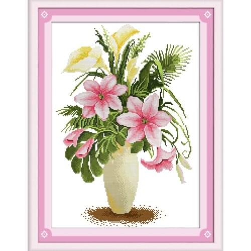 Lily cross stitch kit flower 18ct 14ct 11ct count printed canvas stitching embroidery DIY handmade needlework