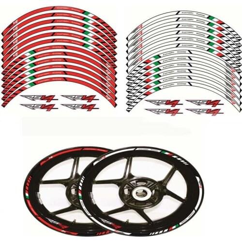 Motorcycle Wheel Decals Stickers Set Rim Stripes Laminated For APRILIA RSV4