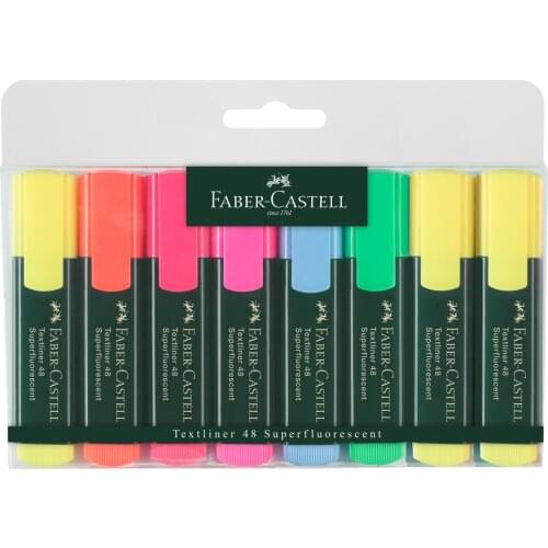 Faber-Castell Green Body Highlighter 6 + 2 Bag, (Drawing, Marking, Taking Notes, Painting)