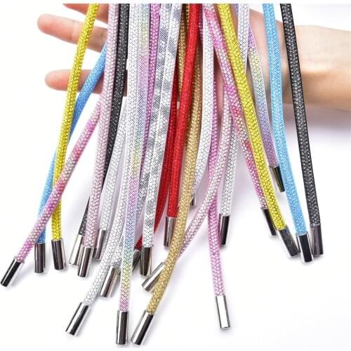 New Upgraded Bling Crystal Rhinestone Hoodies Sweatpants Sweatshirts String Rope Trim Drawstring Cord DIY Garment Accessories