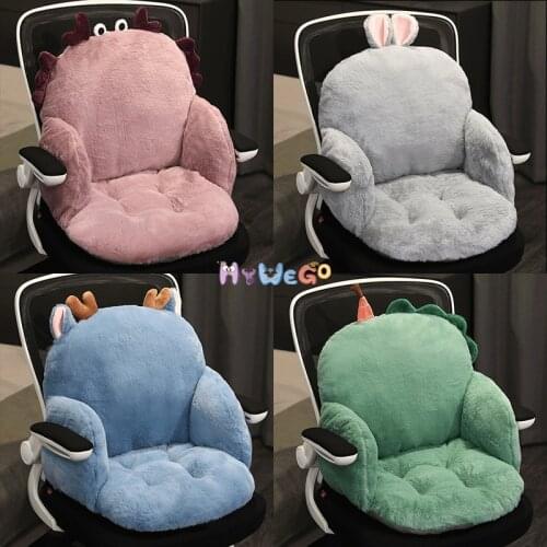 Rabbit hair antler semi enclosed cushion cushion cushion integrated student office plush cushion chair cushion