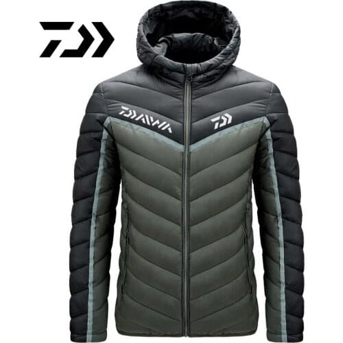 Daiwa Fishing Jacket Mens Clothing For Fishing Winter Jacket Hooded Patchwork Outdoor Wear Fishing Shirt Casual Coat Men Clothe