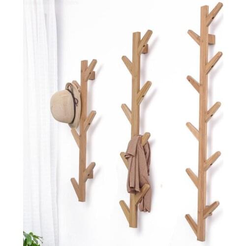 Nordic creative bamboo wall coat rack fashion tree bedroom hanger living room wall hanger