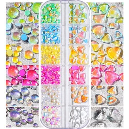 Mix Sizes Mermaid Symphony Beads Magic Pearl Aurora Glitter Crystal Decoration Nail Art Rhinestones Manicure Ornaments