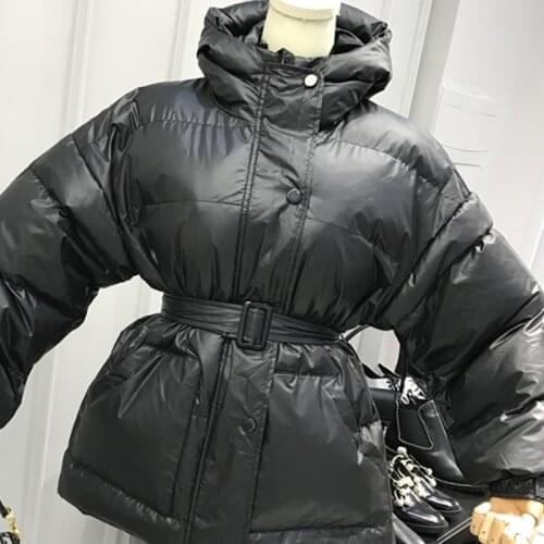 2020 New Winter Jacket Clothes Women 6 Colors Casual Warm Coat Femme Parkas with Belt Hooded Korean Style Black Women Clothing