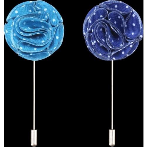 Korean Ribbon Flower Brooch Dot Long Needle Brooches Pins for Men Women Suit Shirts Dress Collar Jewelry Accessories Brooch Pin