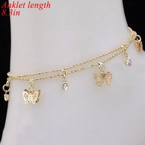 100-plus Hollow Butterfly Chain Summer Sandals Heel Chain Beautiful Hundred Bracelets Ankle Bracelets for Women Butterfly Anklet