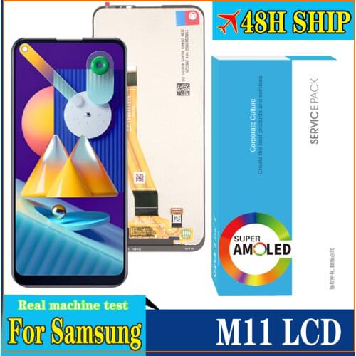 100% Original 6.4" Super Amoled Display for SAMSUNG Galaxy M11 SM-M115 M115F Full LCD Display Touch Screen Repair Parts