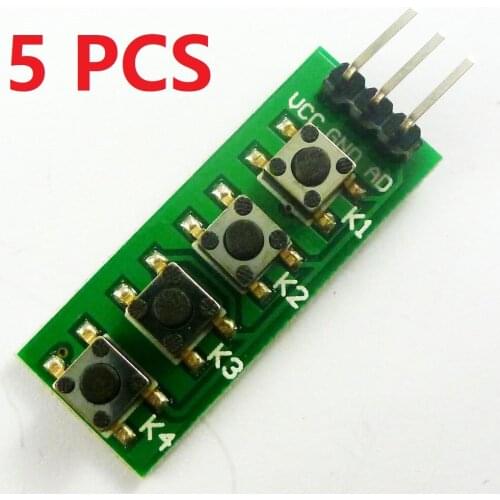 5 PCS AD Keyboard Simulate Four Key Module Analog Button for Arduino UNO MEGA2560 Sensor Expansion Board