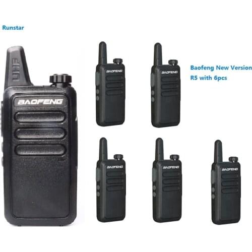 6pcs Baofeng R5 Mini Wiress Walkie Talkie BF-R5 Handheld Two Way Radio station Communicator ham radio Transceiver Talkie Walkie