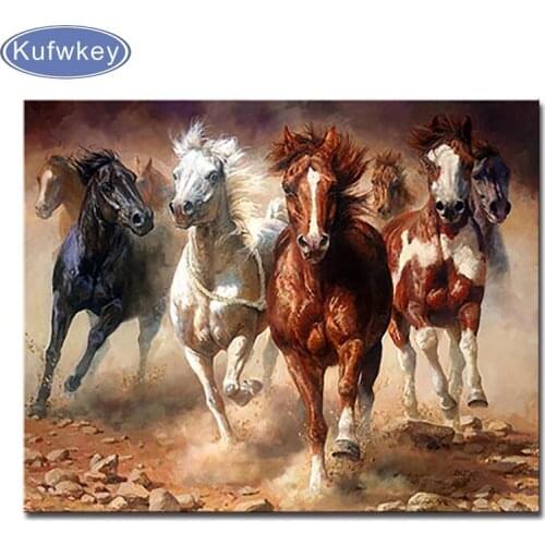 Full Square/Round Drill 5D DIY Diamond Painting Running Horses Embroidery Cross Stitch 3d Home Decor diamond mosaic kits animal