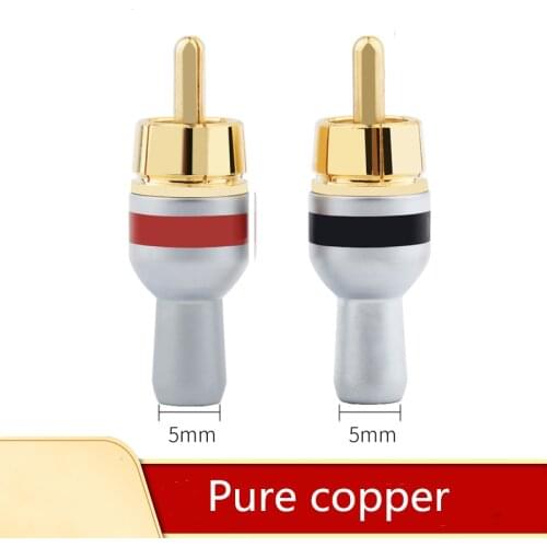 American monster gold-plated lotus female plug RCA female seat fever audio signal wire DIY extension connector 5mm