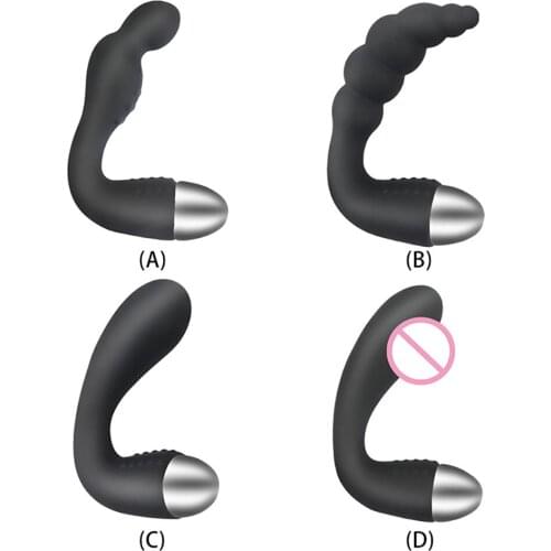 Anal Plug 4 Styles Vibrator USB Charging Multi-Frequency Vibration Silicone Prostatic Plug Sex Toys Man Massager Adult Products