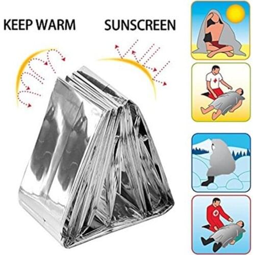 1pc PET Curtain Emergency Thermal Blanket Aluminum Mold Emergency Blanket Outdoor Sunshade Waterproof Survival Rescue Blanket