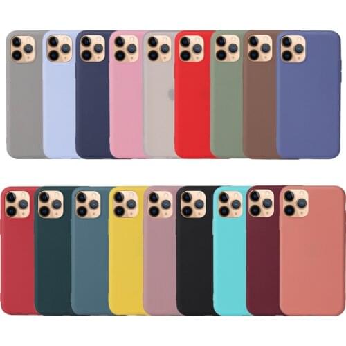 For iphone 12 11Pro Max XS X XR 8 7 6S Plus 5S se2020 phone case candy colour frosted TPU soft shell anti-fall protective cover