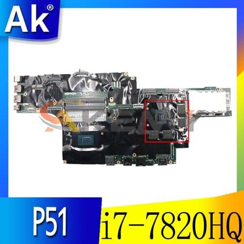 For Lenovo ThinkPad P51 laptop Mainboard with i7-7820HQ CPU M1200 4GB GPU tested 100% working FRU 01AV361 01AV362 01AV371