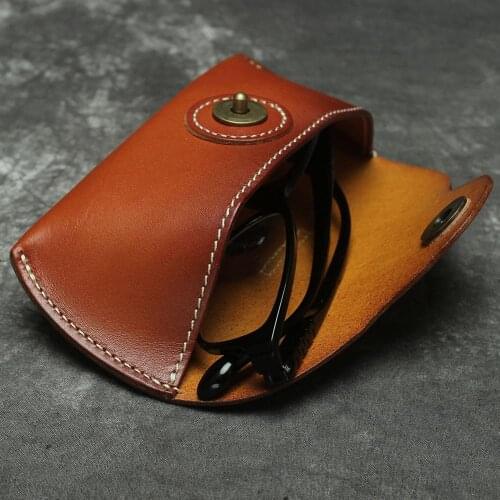 Men Women Leather Sunglass Bag Luxury Leather Sunglass Cases Full Grain Leather Cowskin Eyeglass Case Sunglass Box Leather