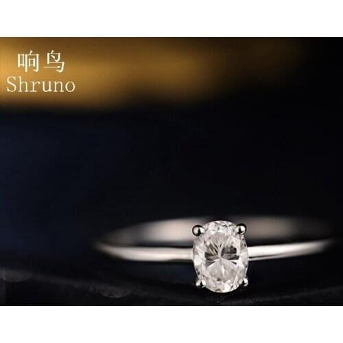 Women jewelry Moissanite Ring Solid 10K White Gold 3x5mm VVS/DEF Color Test Positive Moissanite Diamond Engagement Wedding Ring