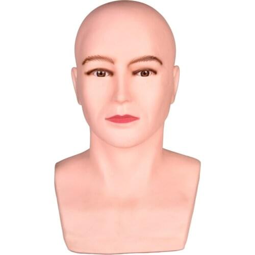 Professional Styling Head male Mannequin Head 20Inch Training Head With Table Clamp For Wig Making Hat Display Makeup Practic