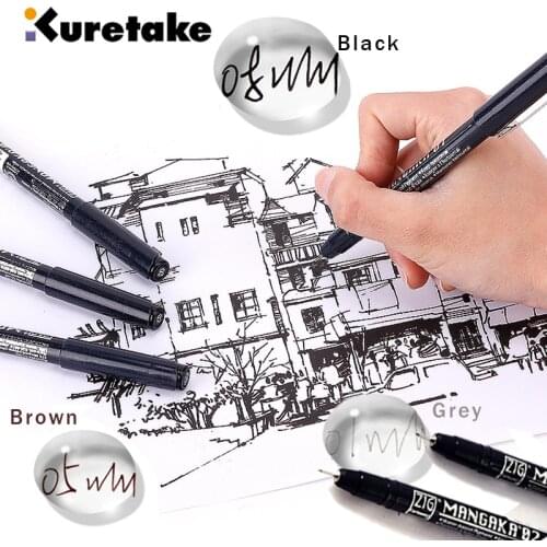Kuretake Art Needle Pen 003/005/01/02/03/05/08/F/M Waterproof Hand-painted Architectural Line Draft Stroke Line Hook Line Pens
