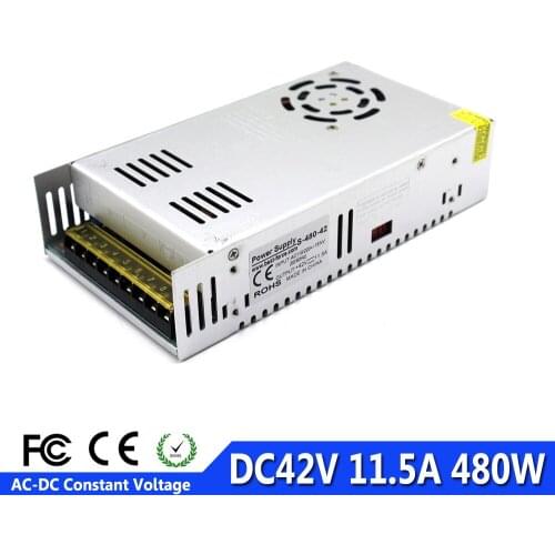 Single Output Switching power supply 42V 11.5A 480W Transformer 110V 220V AC To DC 42 V SMPS For CNC Router Machine Motor CCTV