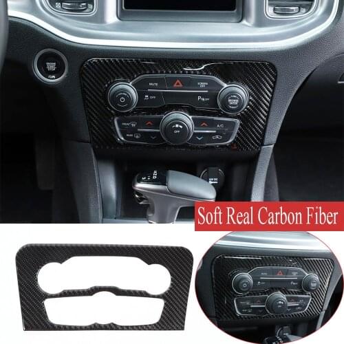 Soft Real Carbon Fiber Kit for Dodg Charger 2015-2020 Carbon Fiber Audio Volume AC Switch Panel Cover