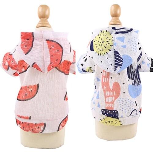 Summer Sun-protective Dog Clothes Cool Thin Pet Shirt Hooded For Small Dogs Clothes Puppy Mesh Coat Chihuahua Pet Clothes Outfit