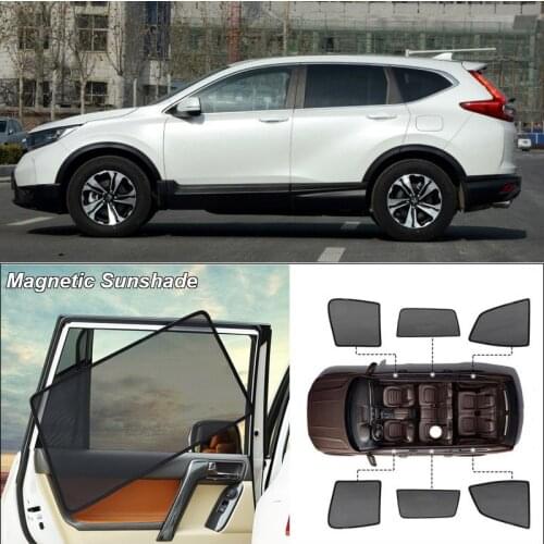 Car Side Windows Magnetic Sun Shade UV Protection Ray Blocking Mesh Visor For Honda CRV 2012-2019 Curtain Accessories