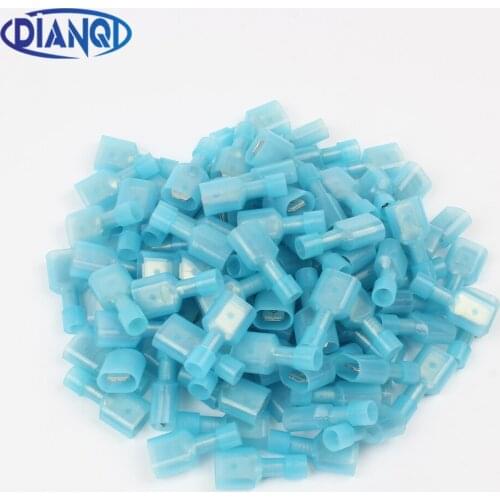 MDFN2-250 MDFN2.5-250 NYLON brass Male Insulated Spade joint Cable Wire Connector 100PCS/Pack suit 1.5-2.5mm2 16-14AWG MDFN