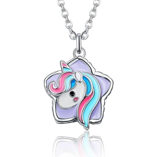 Fashion Pendant Necklace Cartoon Necklace Cartoon Horse Pendant Lace Metal Necklace