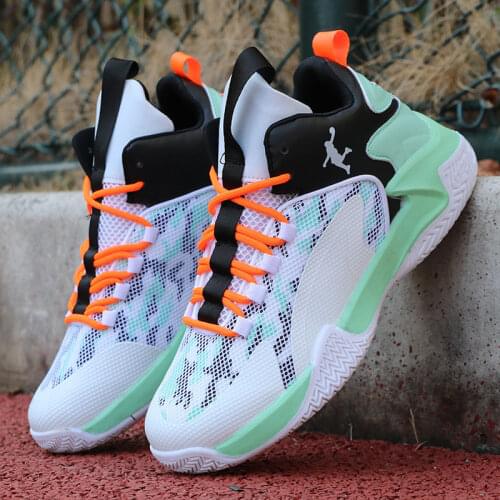 Mens Breathable Basketball Shoes Sport Outdoor Sneakers Cushioning Basketball Sneakers Mens High-top Breathable Athletic Shoes