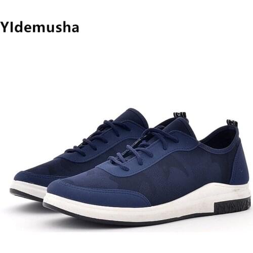 YIdemusha 2019 Spring Autumn Men Casual Shoes Lace-Up Men Fashion Shoes Canvas Shoes Breathable Men Sneakers Men Walking FLats