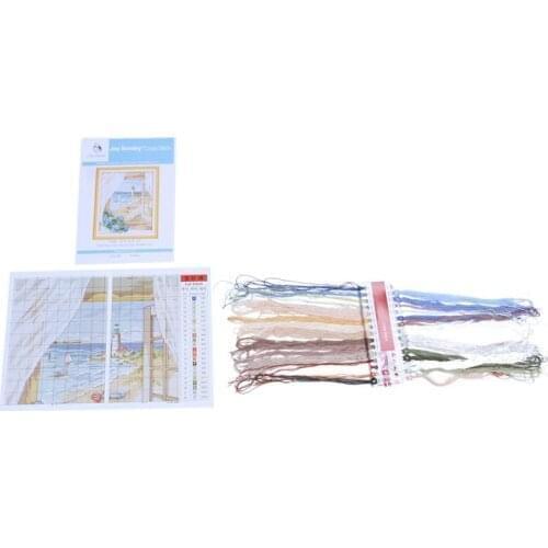 DIY hand cross stitch set embroidery set 14CT window outside the sea cross stitch 33 * 40cm home decoration