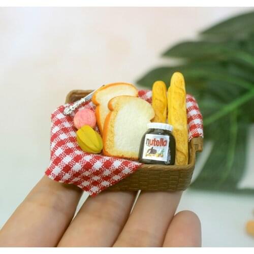 New Miniature Dollhouse Food Mini Bread Basket Chocolate Pretend Food for BJD Blyth, Doll Kitchen Toys