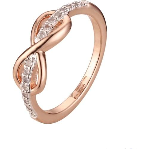 2021 New Arrival Inifity Ring Trendy Russian 585 Rose Gold Color Women Party Jewelry Accessory