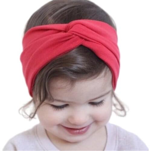 NEW Solid color twist turban cotton bohemian vintage retro childresn kids Elastic headband hair accessory
